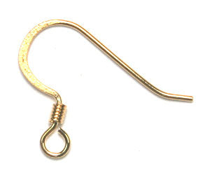 Fish Hook Earwire Slender 17mm Gold Lead Free / Nickel Free