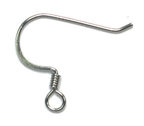 Fish Hook Earwire Slender 17mm Nickel Color Lead Free / Nickel Free