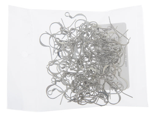 Fish Hook Earwire Slender 17mm Nickel Color Lead Free / Nickel Free