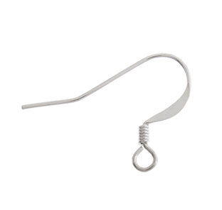 Fish Hook Earwire Slender Stainless Steel Lead Free / Nickel Free - Cosplay Supplies Inc