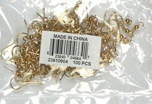 Fish Hook Earwire 18mm With Ball & Spring Lead Free / Nickel Free