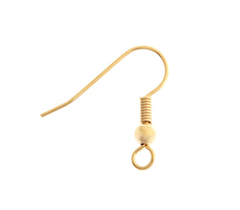 Fish Hook Earwire 18mm With Ball & Spring Lead Free / Nickel Free - Cosplay Supplies Inc
