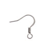 Fish Hook Earwire With Flat & Coil Surgical Steel 16mm