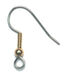 Fish Hook Earwire 2-Tone Nickel/Gold Nickel Free 21mm