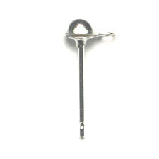Ear Post Dome with Loop 4mm Lead Free / Nickel Free