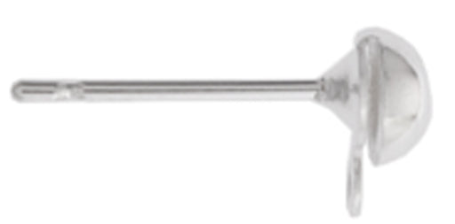 Ear Post Dome with Loop 4mm Lead Free / Nickel Free - Cosplay Supplies Inc