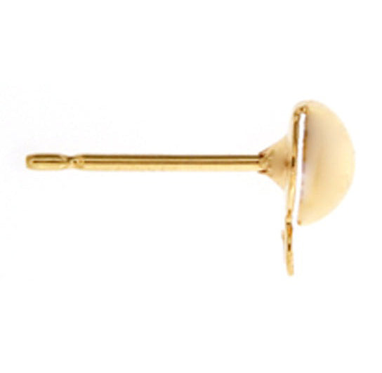 Ear Post Dome With Loop 5mm Lead Free / Nickel Free