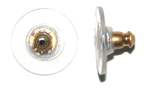 Earring Barrel Clutch With Plastic Disc 12x6mm