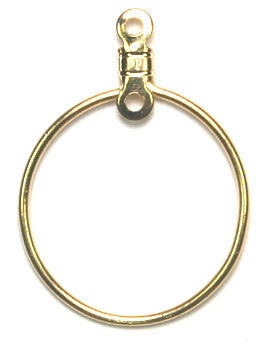 Earhoops Round 19mm Gold Lead Free / Nickel Free