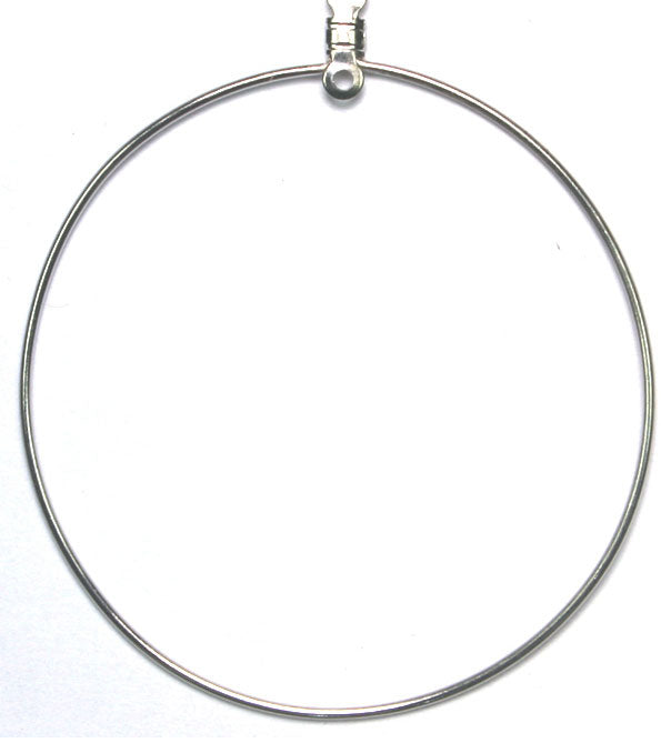 Earhoops Round With Loop 51mm Nickel Color Lead Free / Nickel Free