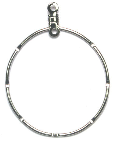 Ear Hoops Round Notched 30mm Nickel Color Lead Free / Nickel Free