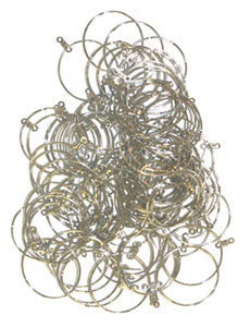 Ear Hoops Round Notched 30mm Nickel Color Lead Free / Nickel Free