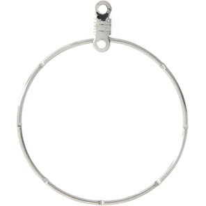 Ear Hoops Round Notched 30mm Nickel Color Lead Free / Nickel Free - Cosplay Supplies Inc