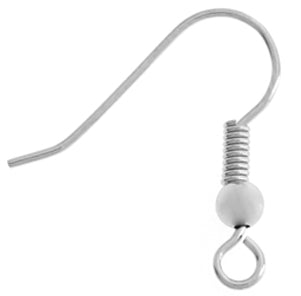 Fish Hook Earwire 18mm Nickel Color Lead Free / Nickel Free - Cosplay Supplies Inc
