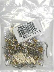 Fish Hook 2-Tone (Brass/Tin) Nickel Free