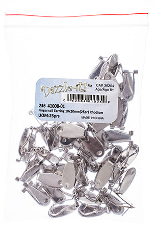 Fingernail Earring 10x20mm (25 Pairs) 