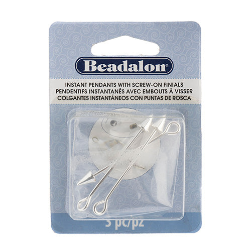 Beadalon Instant Pendant Cone Screw-On Finals 3pcs