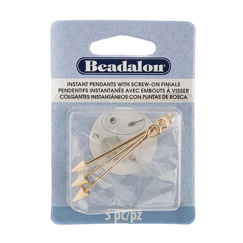 Beadalon Instant Pendant Cone Screw-On Finals 3pcs