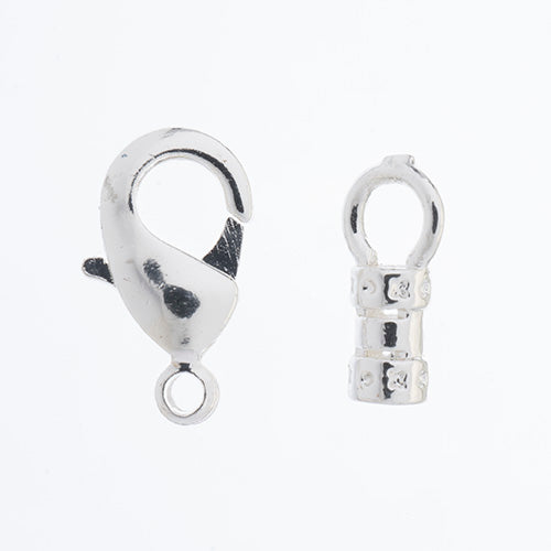 Beadalon Loop Crimp & Lobster Clasp 2 Sets Fits 2mm Cord Tarnish Resistant - Cosplay Supplies Inc