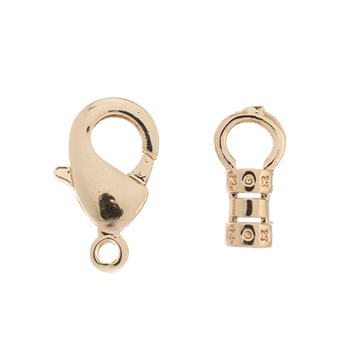 Beadalon Loop Crimp & Lobster Clasp 2 Sets Fits 2mm Cord Tarnish Resistant - Cosplay Supplies Inc