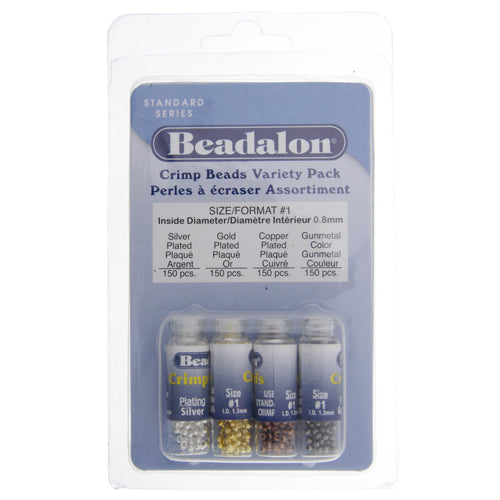 Beadalon Crimp Beads Variety Pack 600pcs #1 Assorted Colors - Cosplay Supplies Inc