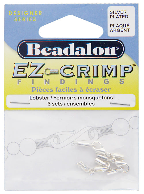 Beadalon Ez-Crimp Lobster (3Sets) Plated Silver Nickel Free