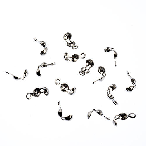 Bead Tip Cap Connector 1 Ring 3.5x1.7mm Nickel Color Lead Free / Nickel Free Clamshell