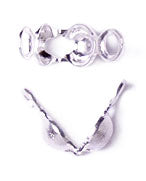 Bead Tip Cap With 1 Ring 3.5x1.7mm (Brass) Silver Lead Free / Nickel Free Clamshell