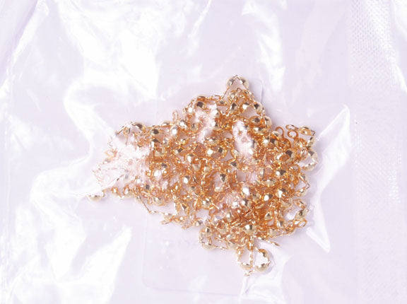 Bead Tip Cap Connector 3.5x1.7mm 2 Ring Brass Base Coated Gold Clamshell