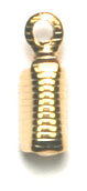 Leather Crimp - Grooved 11x4mm Gold Lead Free / Nickel Free