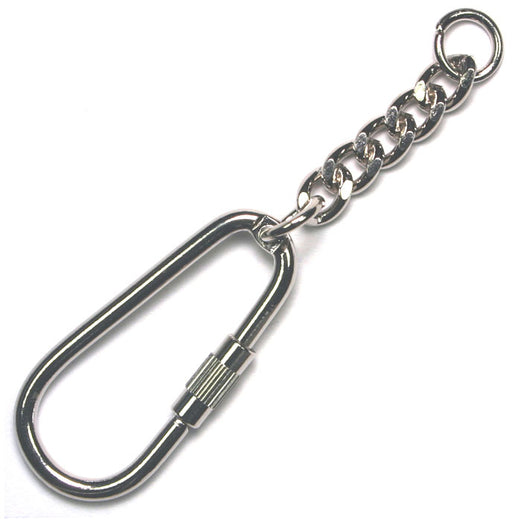 Keychain Threaded Loop 18x40mm With Chain Nickel color