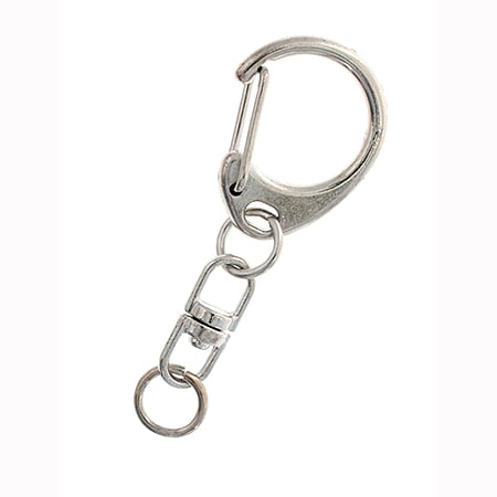 Key Holder With Spring & Swivel Nickel - Cosplay Supplies Inc