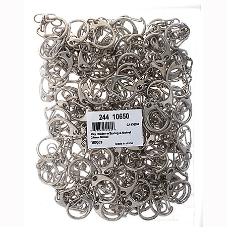 Key Holder With Spring & Swivel Nickel