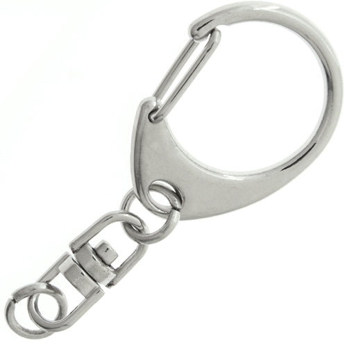 Key Holder With Spring & Swivel Nickel - Cosplay Supplies Inc