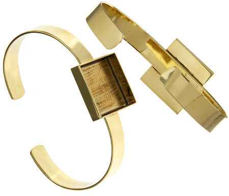 Bezel Handmade Bracelet Cuff Square 21x4mm 