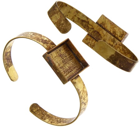 Bezel Handmade Bracelet Cuff Square 21x4mm 