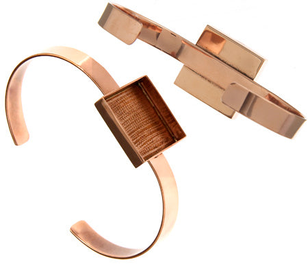 Bezel Handmade Bracelet Cuff Square 21x4mm 