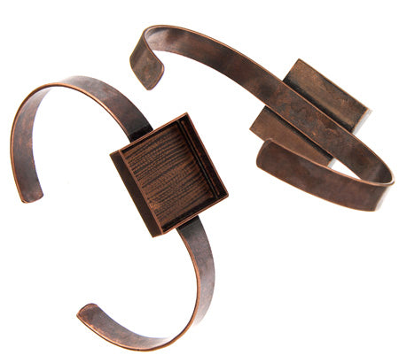 Bezel Handmade Bracelet Cuff Square 21x4mm 