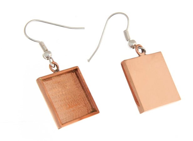 Bezel Handmade Earring Square 16x2mm