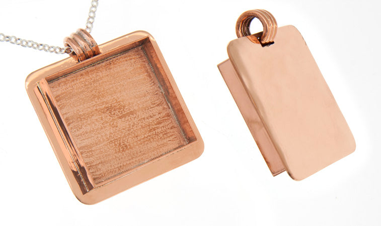 Bezel Handmade Pendant Square 32.5x6.5mm 