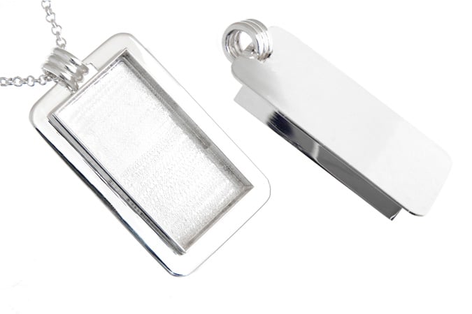 Bezel Handmade Pendant Rectangle 21.6x42x6.5mm