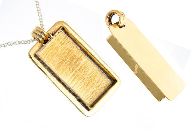 Bezel Handmade Pendant Rectangle 21.6x42x6.5mm