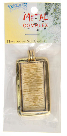Bezel Handmade Pendant Rectangle 21.6x42x6.5mm