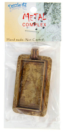 Bezel Handmade Pendant Rectangle 21.6x42x6.5mm