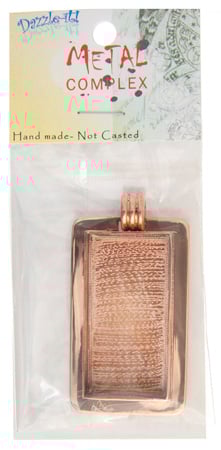 Bezel Handmade Pendant Rectangle 21.6x42x6.5mm