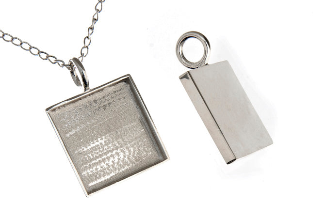 Bezel Handmade Pendant Square 18x2mm  Plated