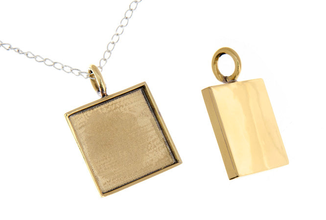 Bezel Handmade Pendant Square 18x2mm  Plated