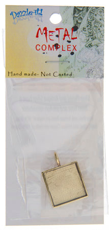 Bezel Handmade Pendant Square 18x2mm  Plated
