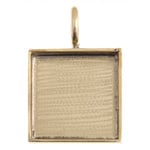 Bezel Handmade Pendant Square 18x2mm  Plated - Cosplay Supplies Inc