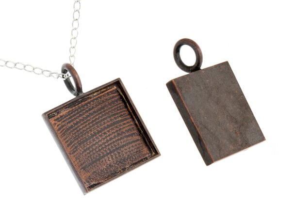 Bezel Handmade Pendant Square 18x2mm  Plated